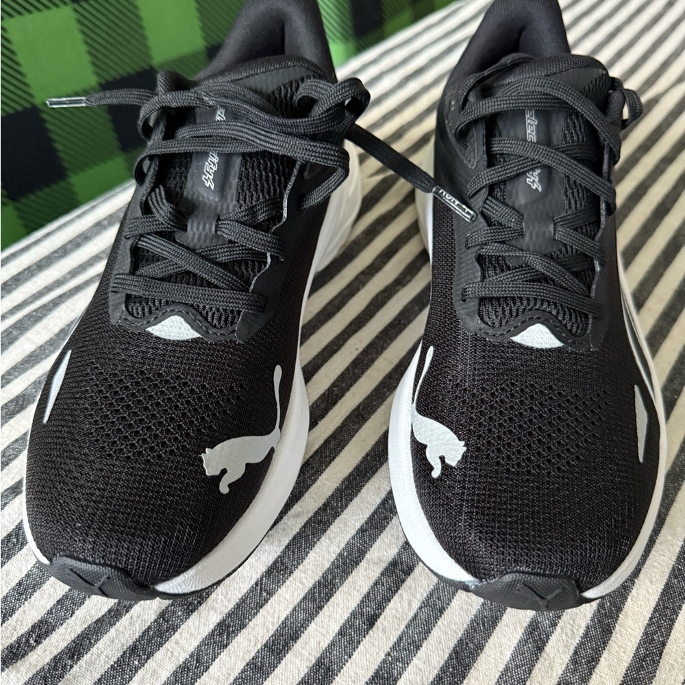 Puma Black and White Athletic Shoes
